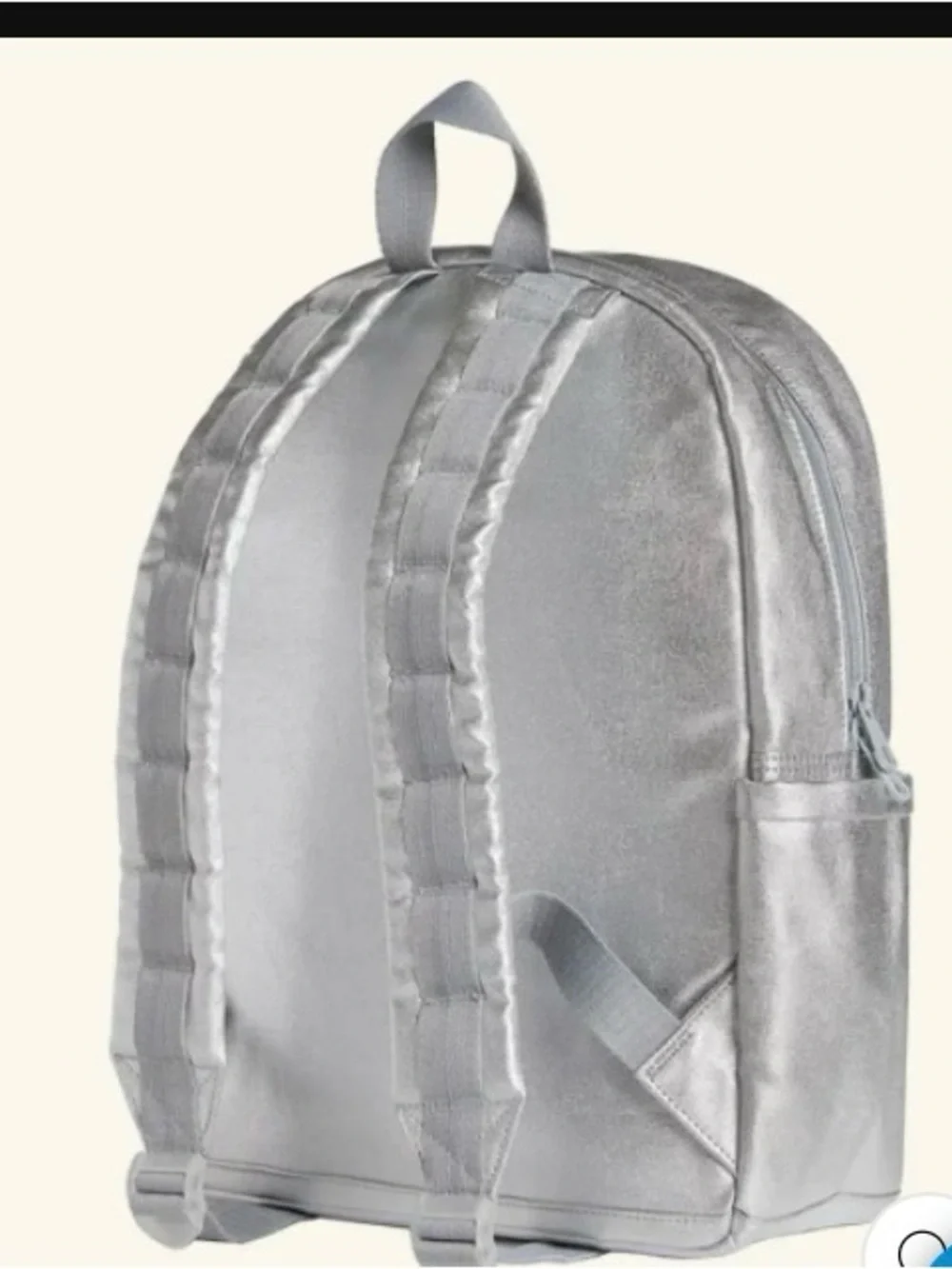 NWT STATE Bags Kane Kids Backpack in a shimmering silver metallic color
